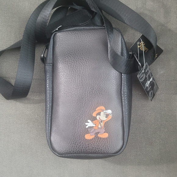 Disney Buckle Down Black and Gray Men\'s Crossbody Bag NWT